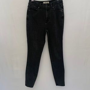 We the Free Free People Dark Grey High Rise Stretch Skinny Jean Emo Goth Size 27